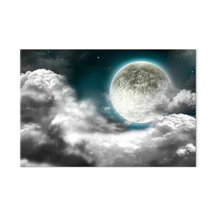 Silberne Weltkugel (1-teilig) - Wolken, Himmel, Vollmond