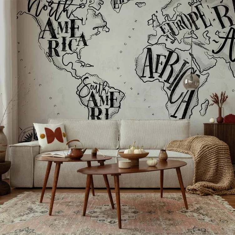 Retro Continents (Grey)