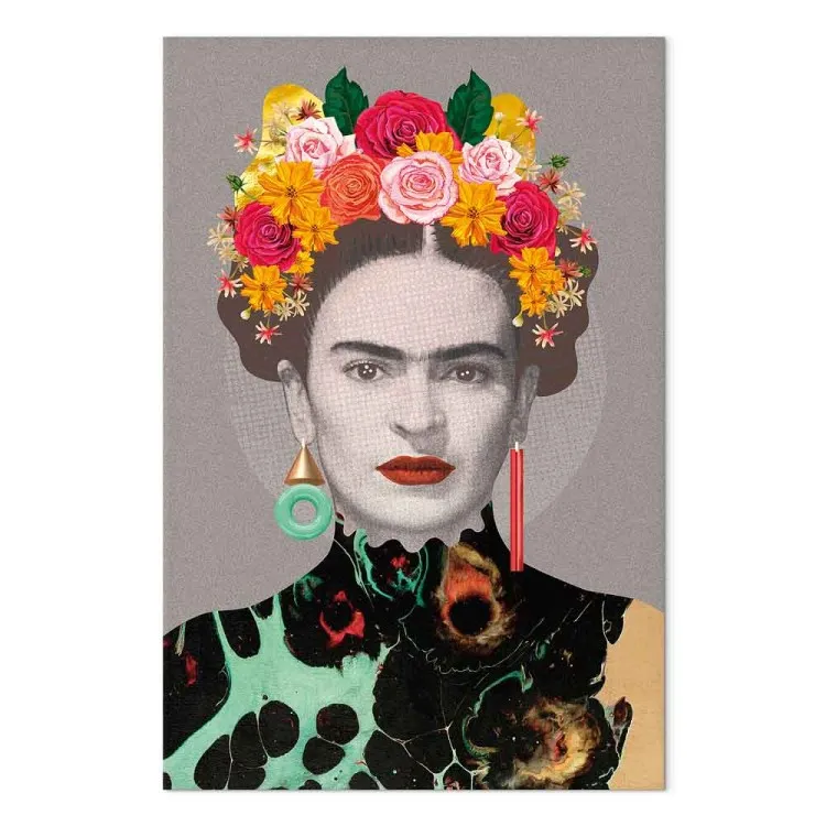Blumenporträt einer Frau (1-teilig) - Bunte Figurelemente