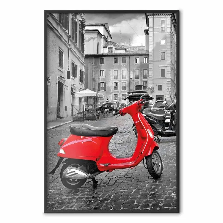 Mein Traum - roter Roller und schwarz-weiße Architektur Italiens