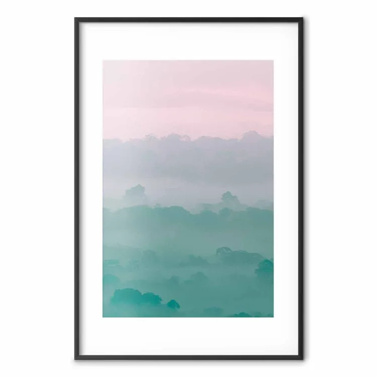 Neblige Dämmerung - Baumlandschaft in dichtem Nebel in Pastellfarben