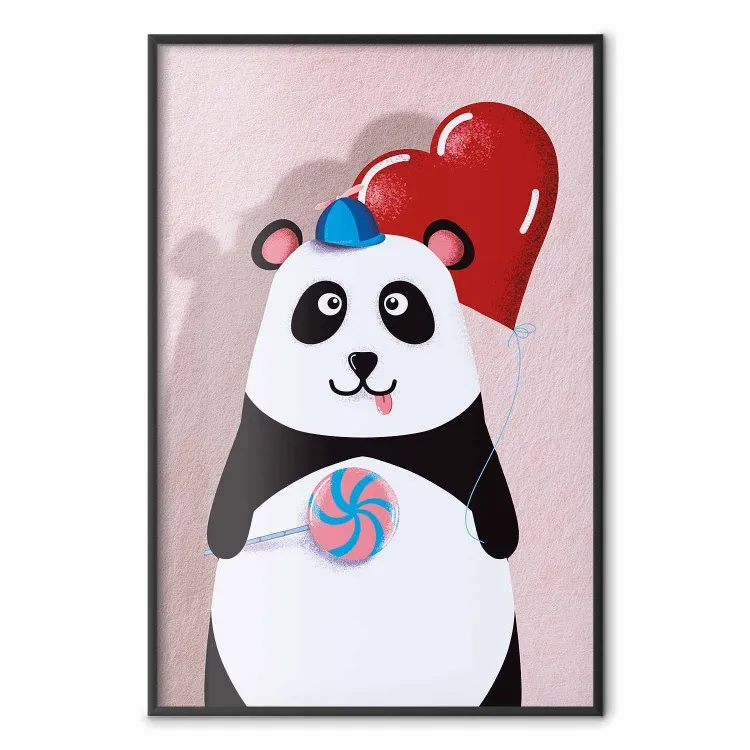 Panda mit Luftballon - Lustige Komposition mit Bären für Kinder