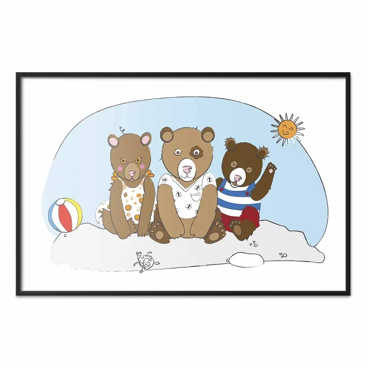 Bären am Strand - Tiere im Sand an einem sonnigen Tag im Sommer