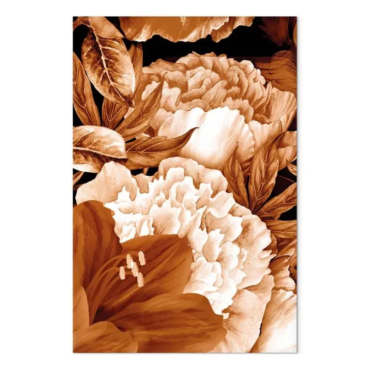 Blumenstrauß mit Lilien und Pfingstrosen in Sepia - Blumen-Fotografie