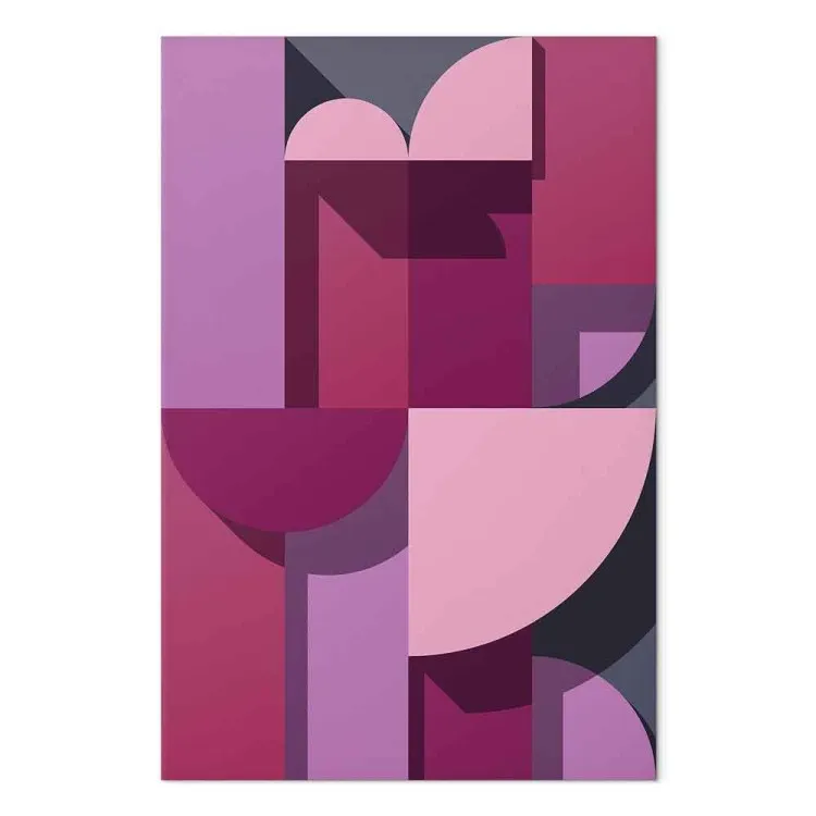 Rosa- und fliederfarbene Figuren - geometrische Abstraktion