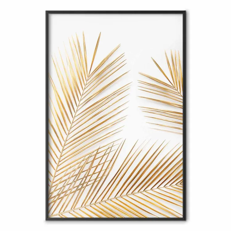 Goldene Palmen - Goldene Blätter auf Weiß