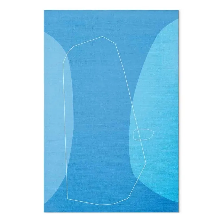 Weißes Polygon auf blauem Hintergrund - geometrische Abstraktion