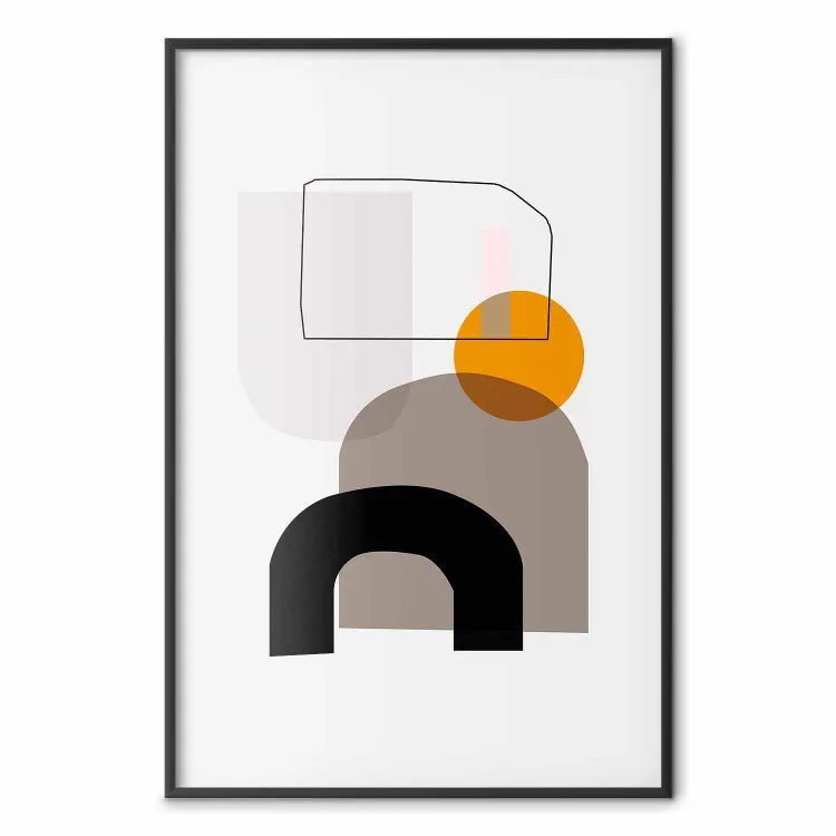 Urmensch - Abstrakte geometrische Figuren auf hellem Hintergrund