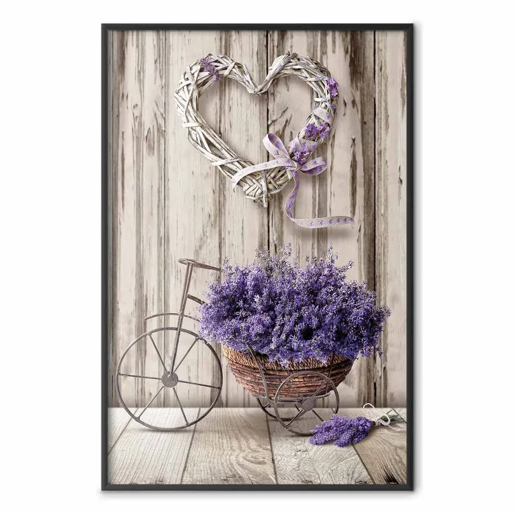 Geheime Lavendelsträuße - Violette Blumen auf Holzbrettern