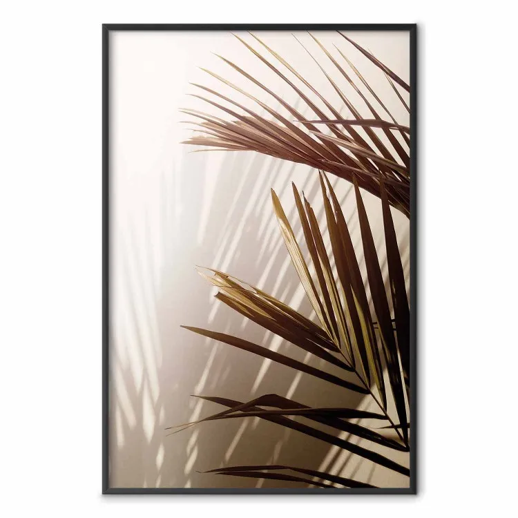 Rhythmisches Sepia - Sommerliche Komposition mit Palmenblättern