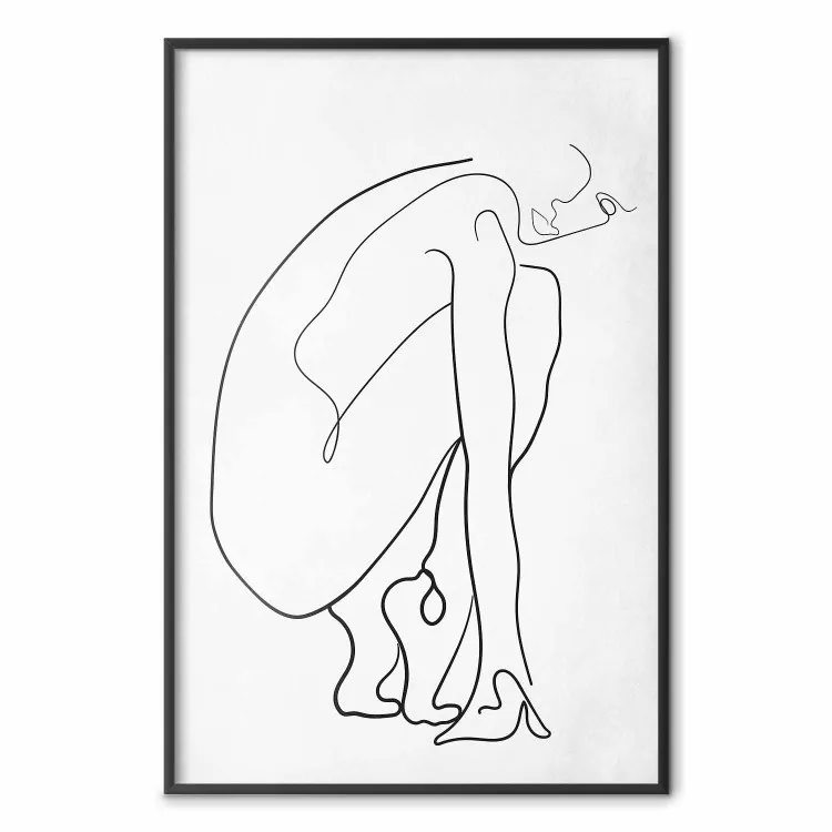 Perfekte Linie - Frauensilhouette auf Kontrastgrund
