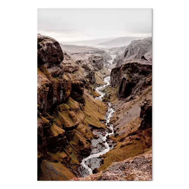 Fluss der Zeit (1-teilig) Hochformat - Fluss- und Berglandschaft