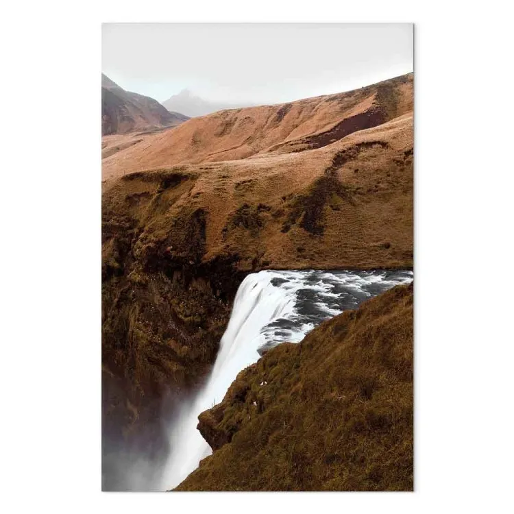 Rostige Hügel (1-teilig) Hochformat - Wasserfall in Berge