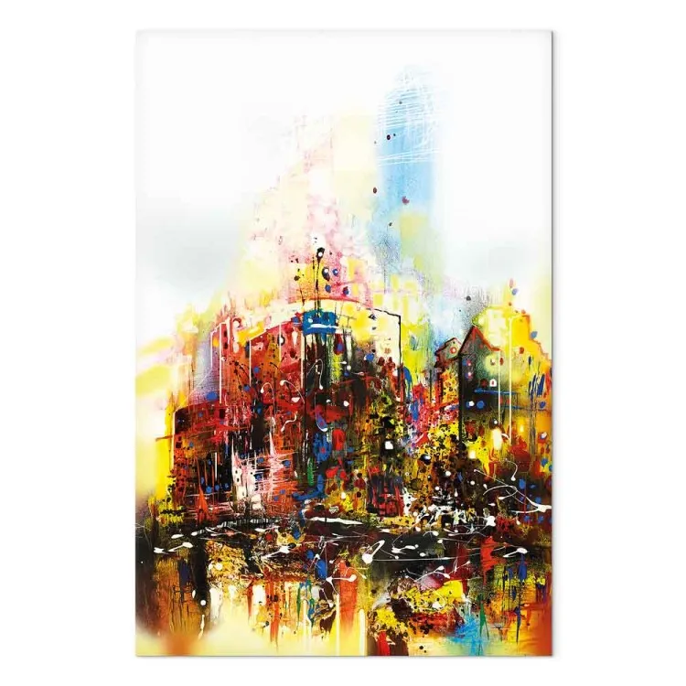 Bunte Reise (1-teilig) Hochformat - Bunte abstrakte Stadtansicht
