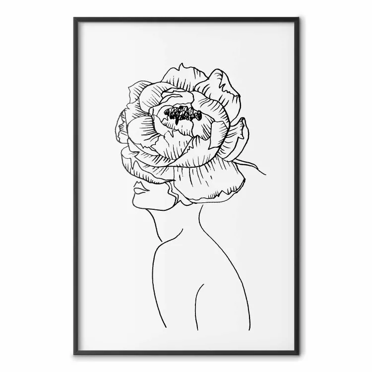 Gesicht der Jugend - Frau mit Blumen auf hellem Hintergrund
