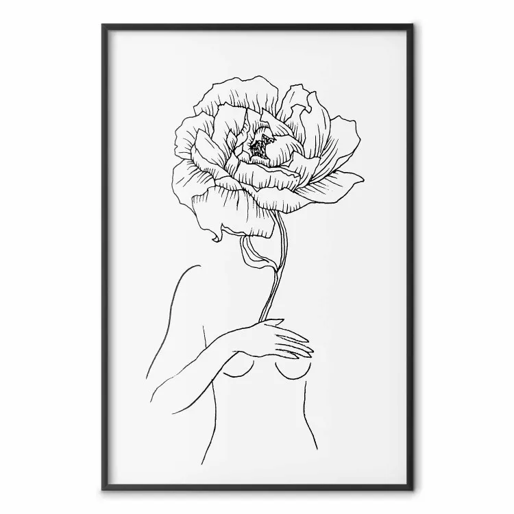 Sinnliche Blüte - Frau und Blumen auf hellem Hintergrund