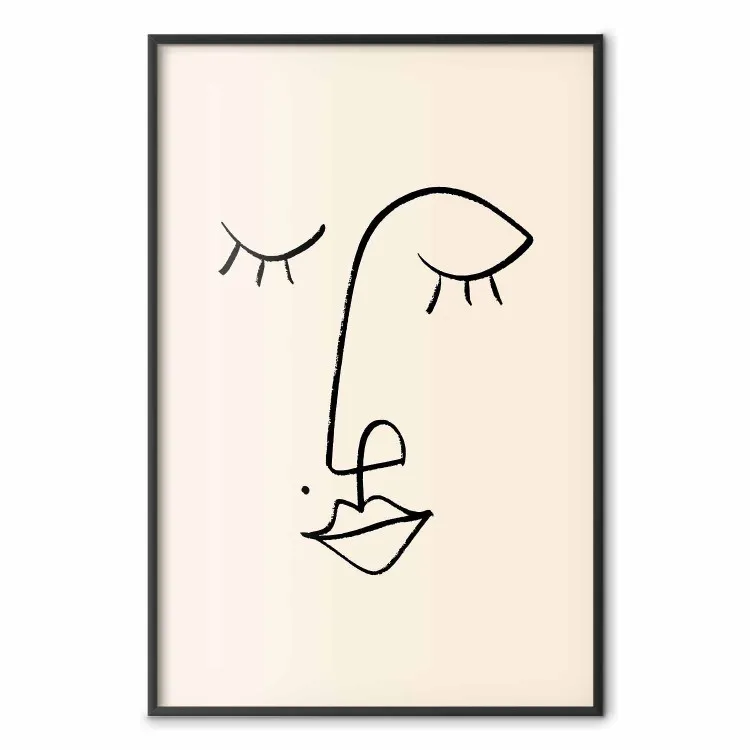Flirty Mole - Gesicht auf hellem Hintergrund im abstrakten Stil