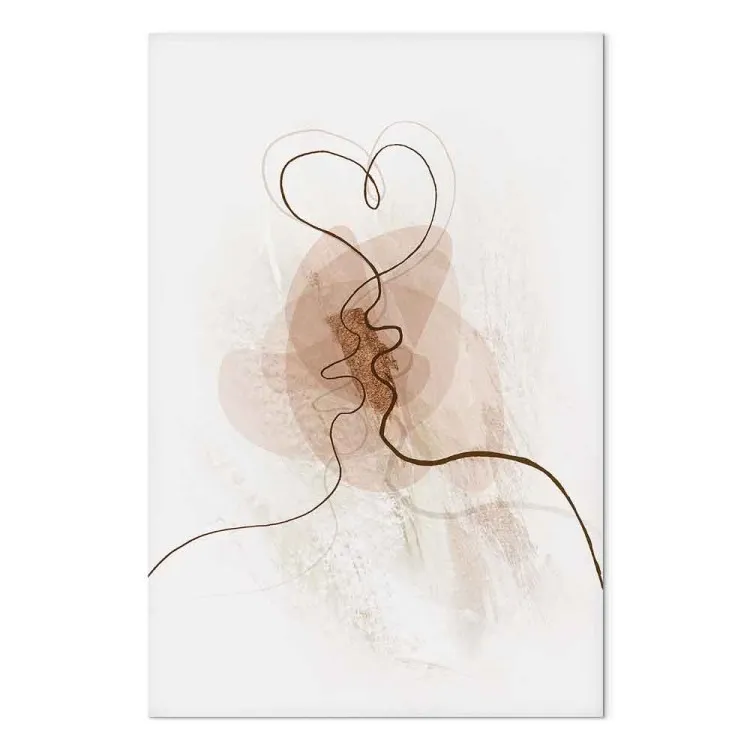 Gemeinsames Verlangen (1-teilig) Hochformat - Linienkunst im Boho-Stil