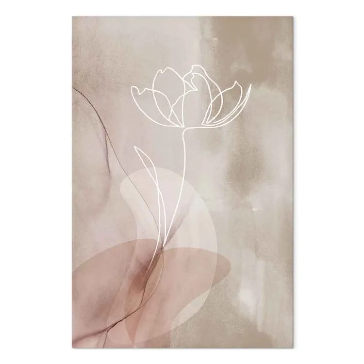 Entfaltete Spur (1-teilig) Hochformat - Linienkunst im Blumenmotiv