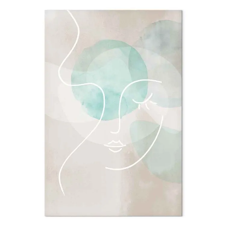 Romantischer Gedanke (1-teilig) Hochformat - Linienkunst