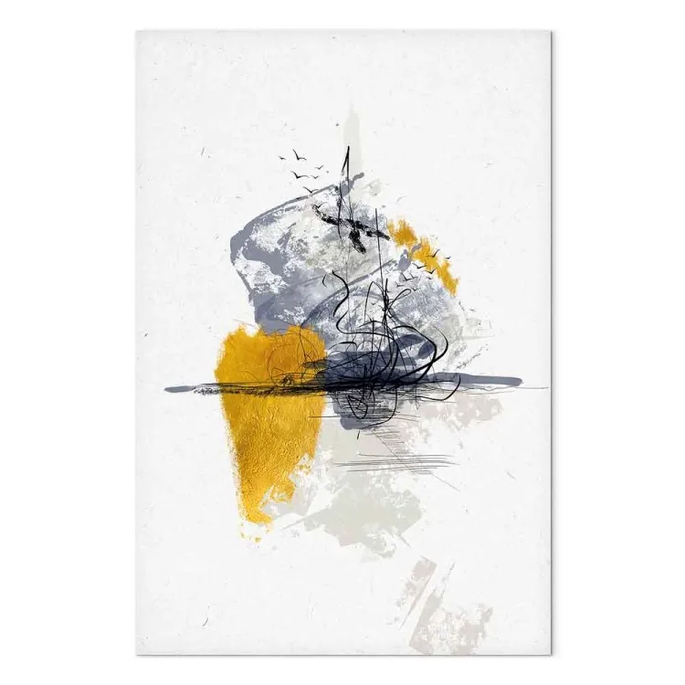 Vögel über Wasser (1-teilig) Hochformat - Abstrakte Vogellandschaft