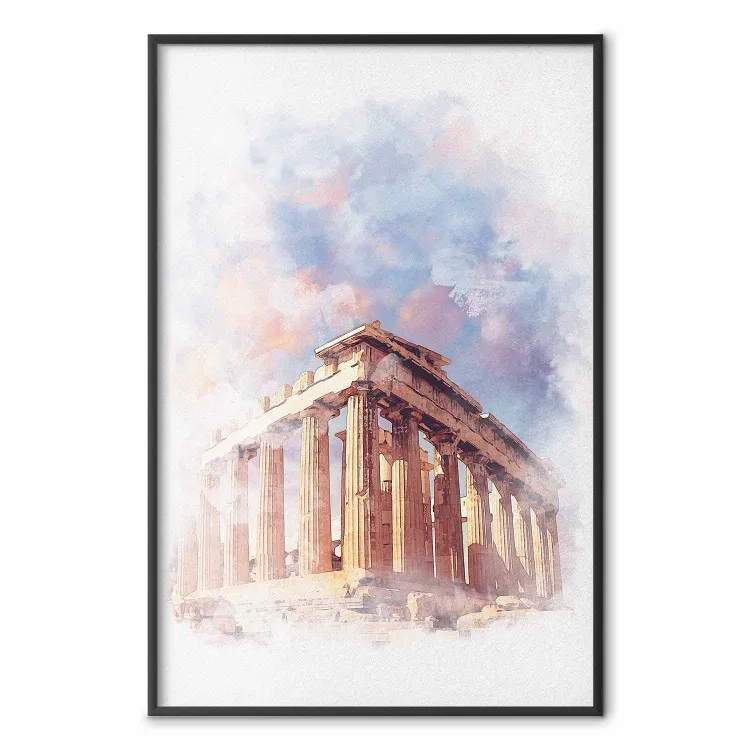 Gemalter Parthenon - Historisches Gebäude in Athen im Aquarellstil