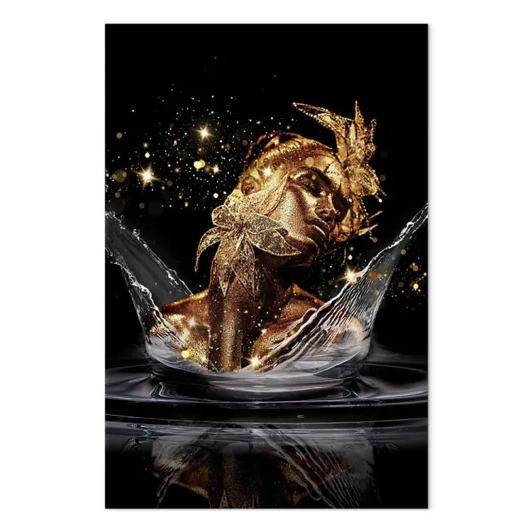 Goldener Traum (1-teilig) Hochformat - Abstrakt Frauengesicht