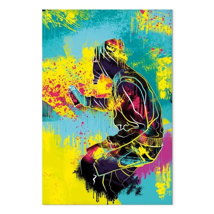 Straßenkunst - Jugendliche, bunte Grafik mit einer menschlichen Figur