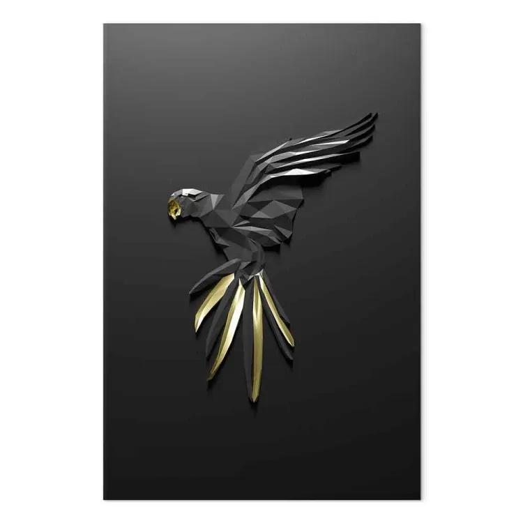 Schwarzer Papagei (1-teilig) Hochformat - Geometrisch Vogel