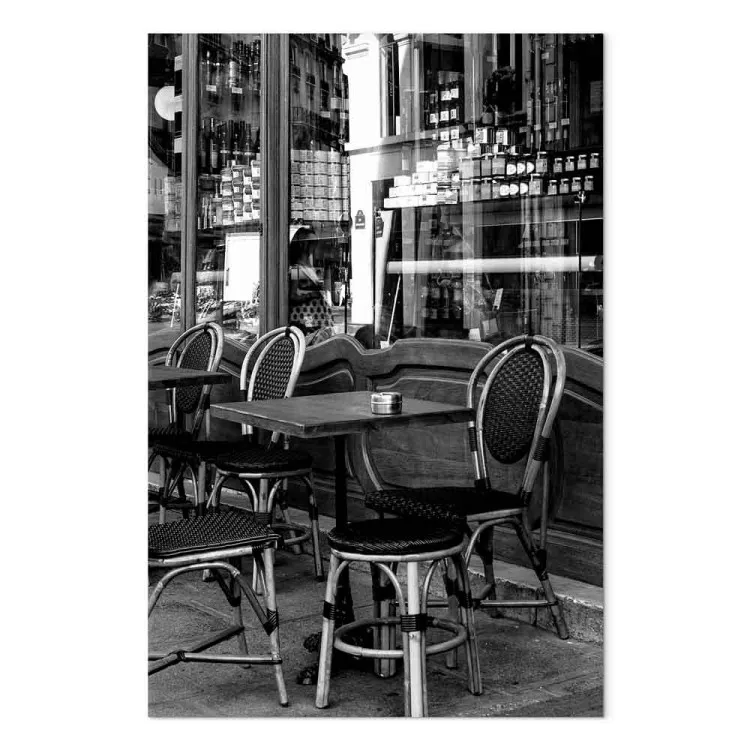 Café in Paris - Schwarzweiß-Foto der französischen Hauptstadt