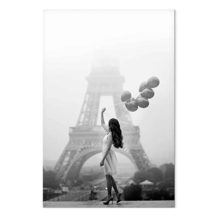 Spaziergang im Wind (1-teilig) Hochformat - Frau in Paris