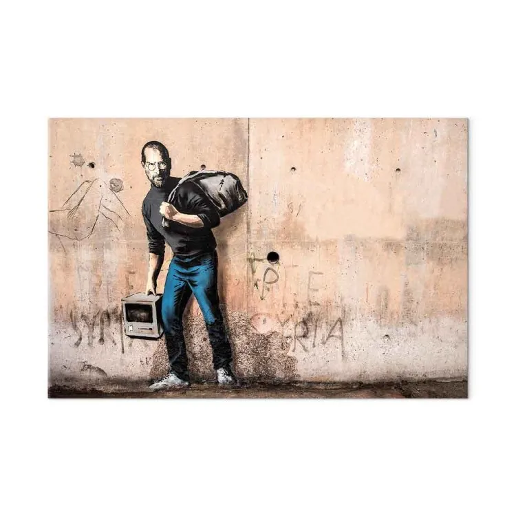 Steve - Beton mit der Figur Steve Jobs als Street Art, Breitformat
