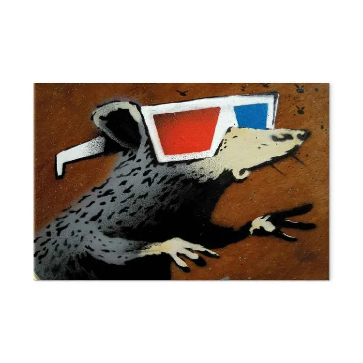 Ratte mit Brille im 3D-Stil (Banksy) - Fantasievolles Tier