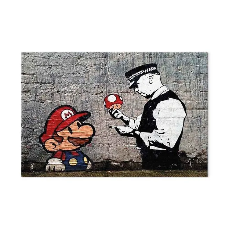 Banksy Mario and Cop