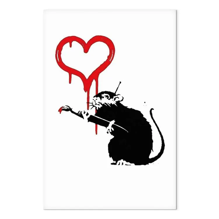 Liebesratte (1-teilig) Hochformat - Ratte als Herzmalerei