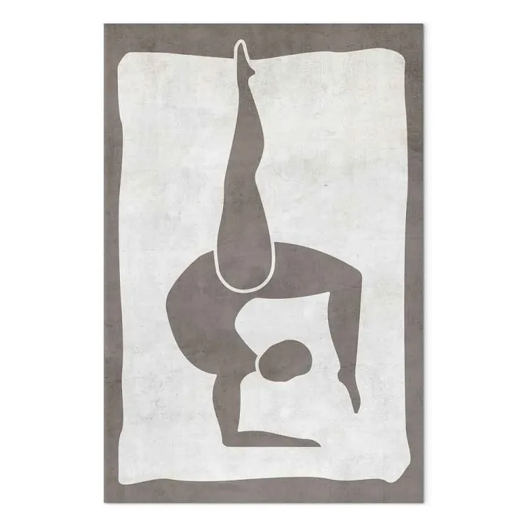 Gymnastische Pose - Scandi-Boho-Grafik in Grautönen