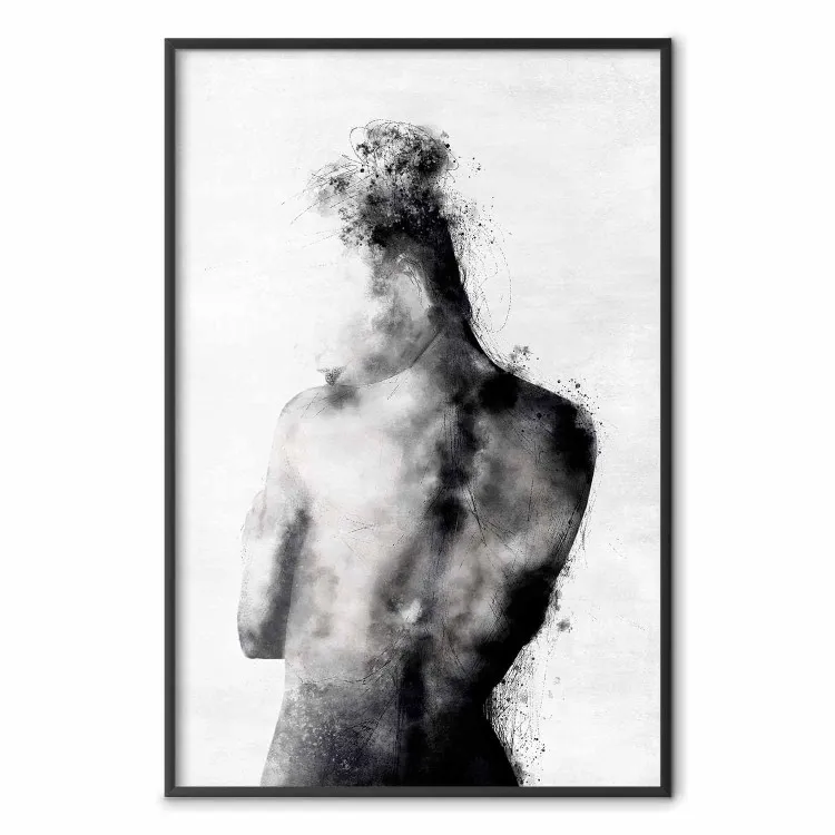 Nachdenklich - Abstrakte Silhouette auf hellem Hintergrund