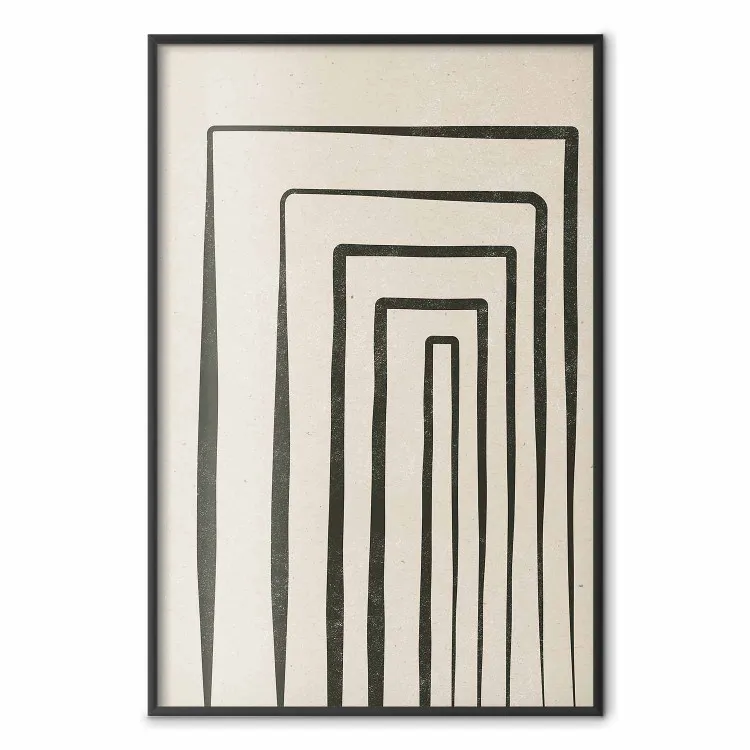 Hohe Säulen - Schwarze Linienmuster in abstraktem Stil