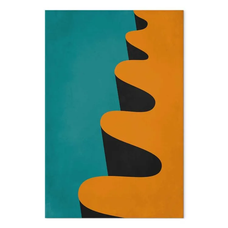 Modernistische, orangefarbene Welle - geometrische Abstraktion