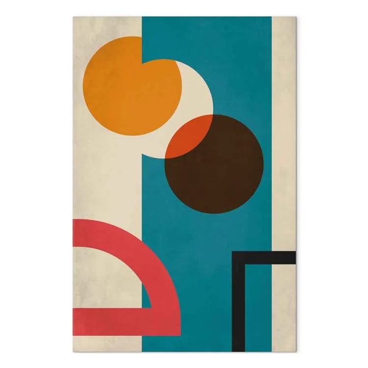 Farbige Geometrie - modernistische Abstraktion mit bunten Figuren