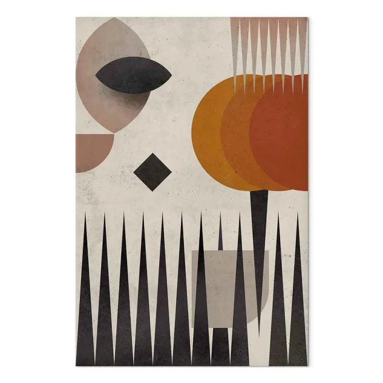 Naturformen - Abstrakte, geometrische Landschaft mit Bergen und Himmel