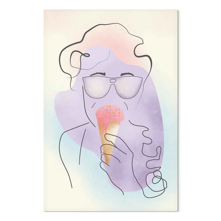 Eis mit Streusel - Abstraktion mit blauem Hintergrund und Eiscreme