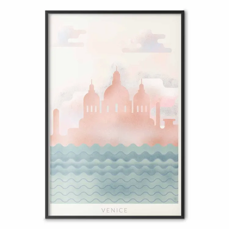 Frühling in Venedig - Pastellmeerlandschaft vor Architekturhintergrund