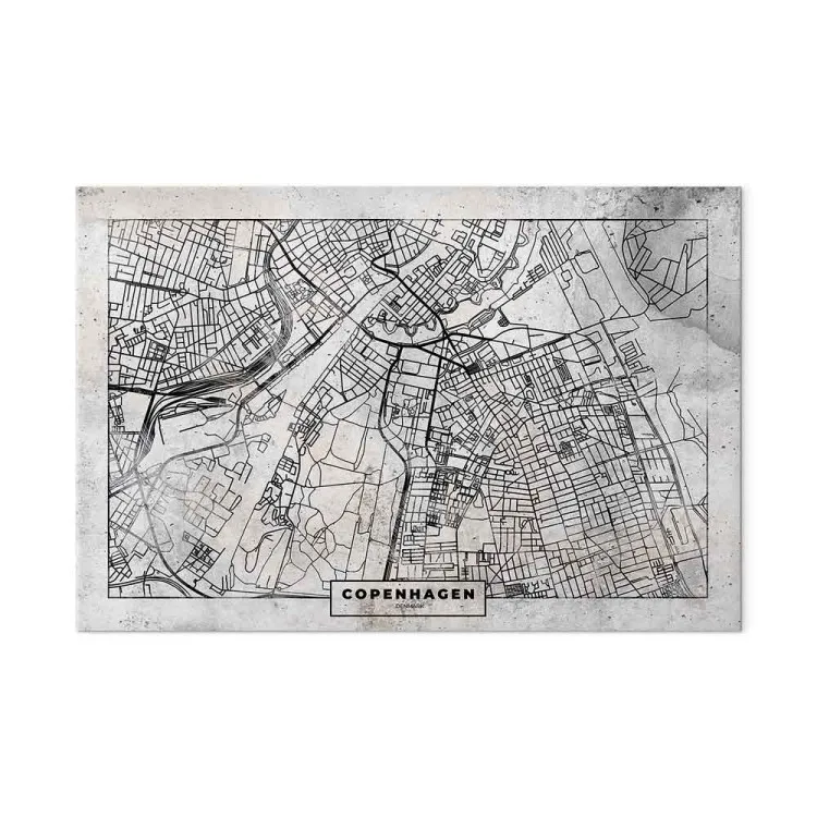 Stadtkarte von Kopenhagen - Stadtplan der Hauptstadt in Schwarz-Weiß