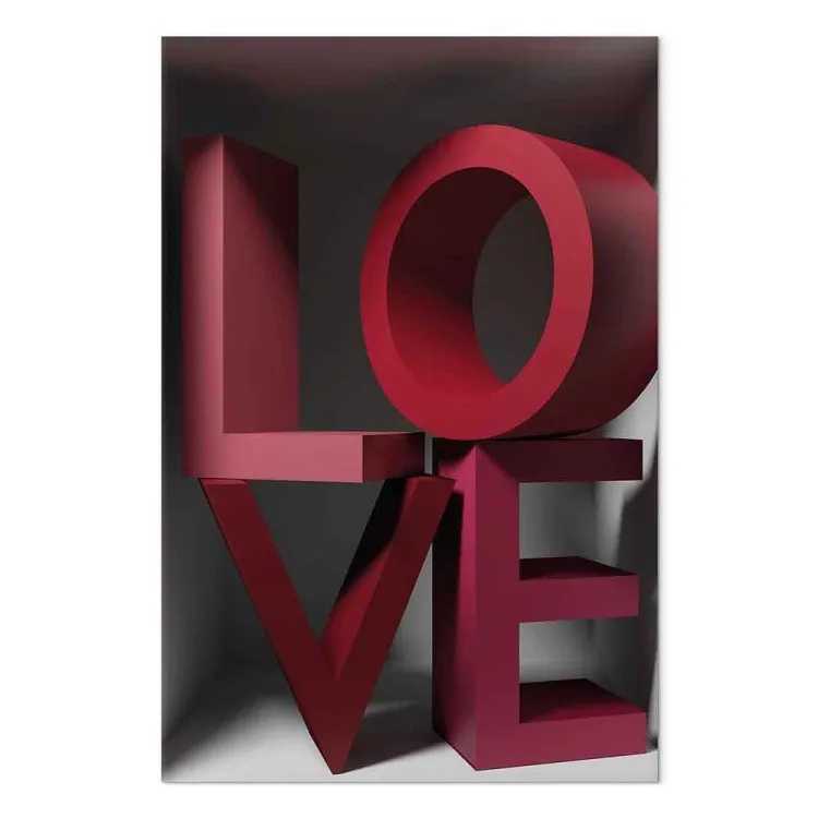 Liebe in Rot (1-teilig) Hoch - Englischer 3D-Schriftzug in Rot
