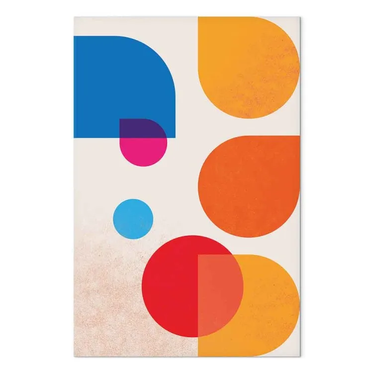 Bunte, geometrische Figuren - abstraktes Motiv auf beigem Hintergrund