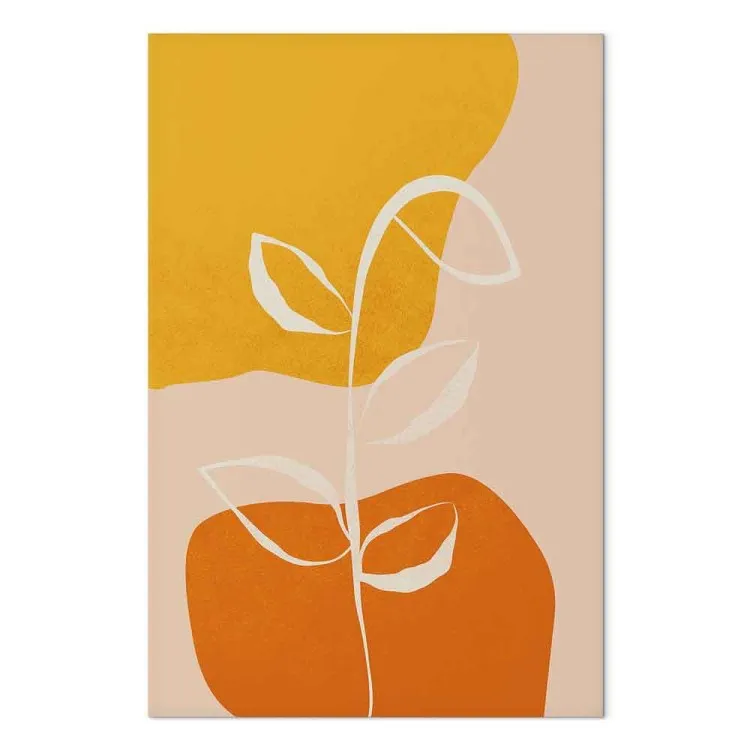 Weißer Zweig - abstraktes botanisches Motiv in Pastellfarben