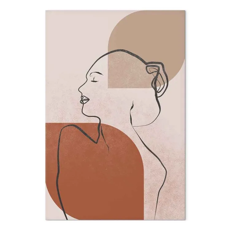 Weiblicher Akt - abstrakt, minimalistisches Porträt als Line-Art