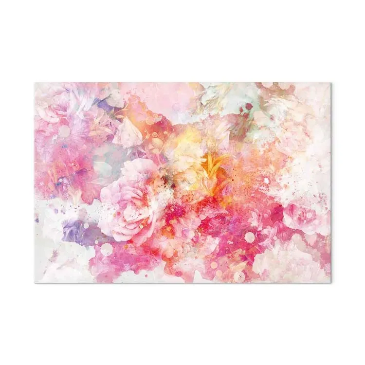 Blumenexplosion (1-teilig) Breit - Rosa abstrakte Blumen