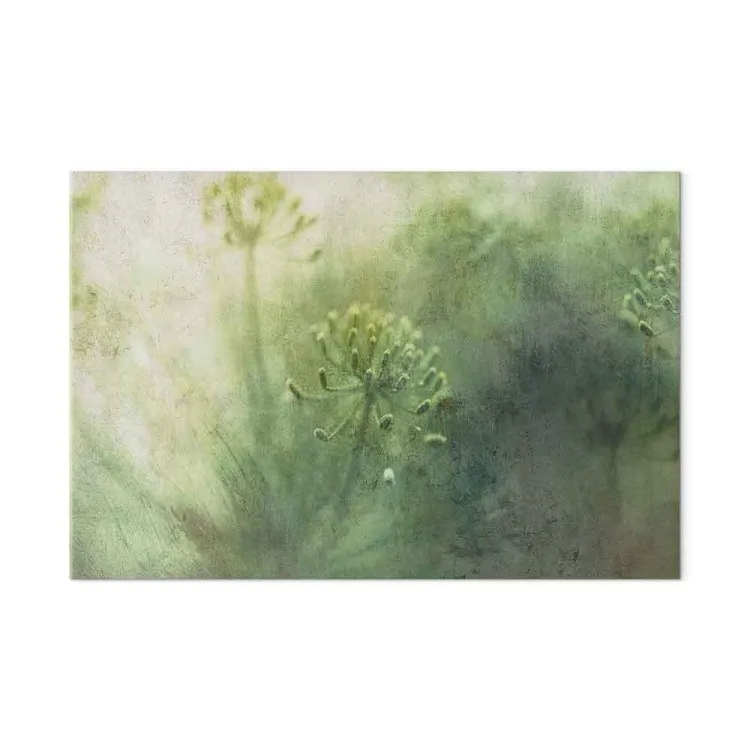 Mai Blumen im Nebel - Grafik mit grüner, wilder Vegetation